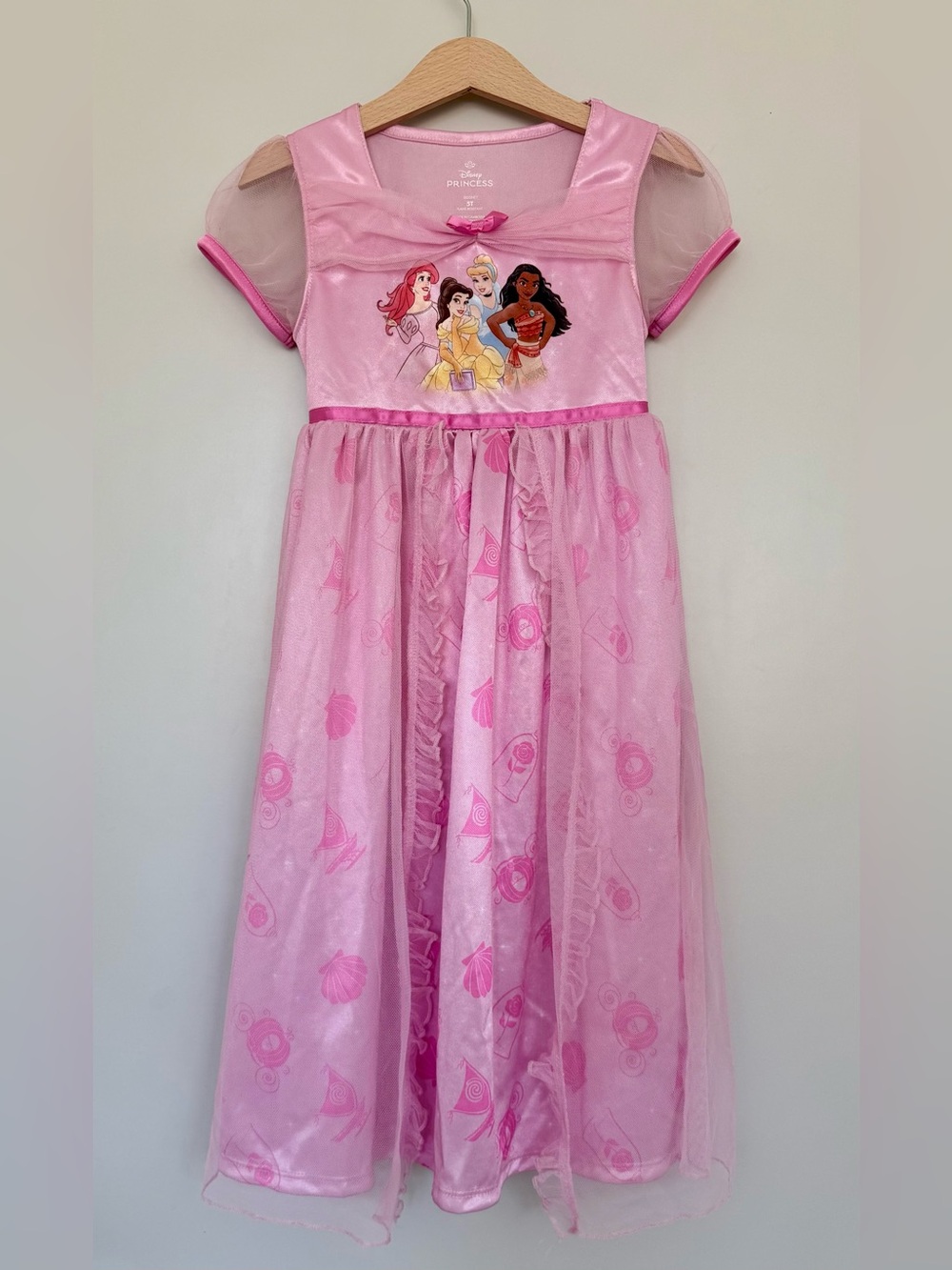 Disney Pink Princess Dress with Mesh Sleeves
